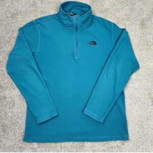 The North Face Teal Half-Zip Fleece Pullover sz med